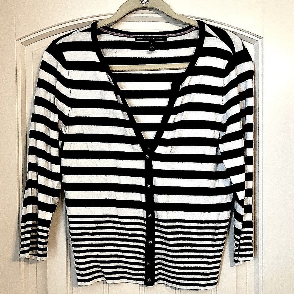 White House Black Market Black and White Cardigan- Size M - New without tags!